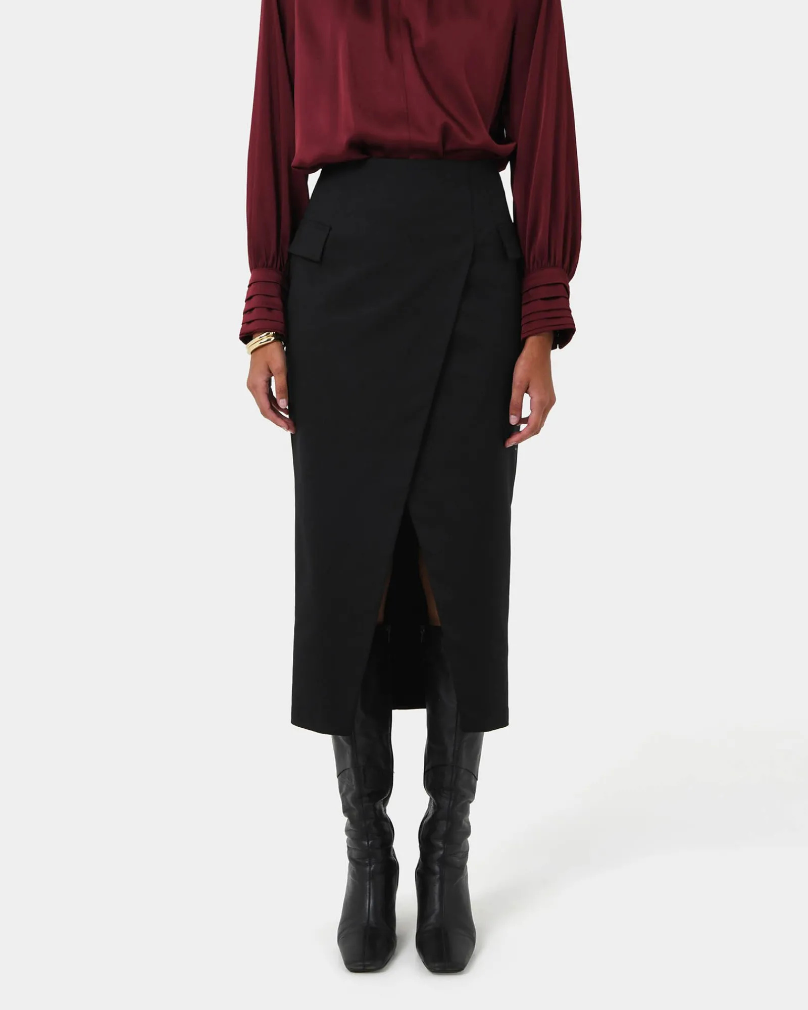 Forcast Abby Asymmetric Tailored Skirt* Midi & Maxi Skirts|Work Skirts