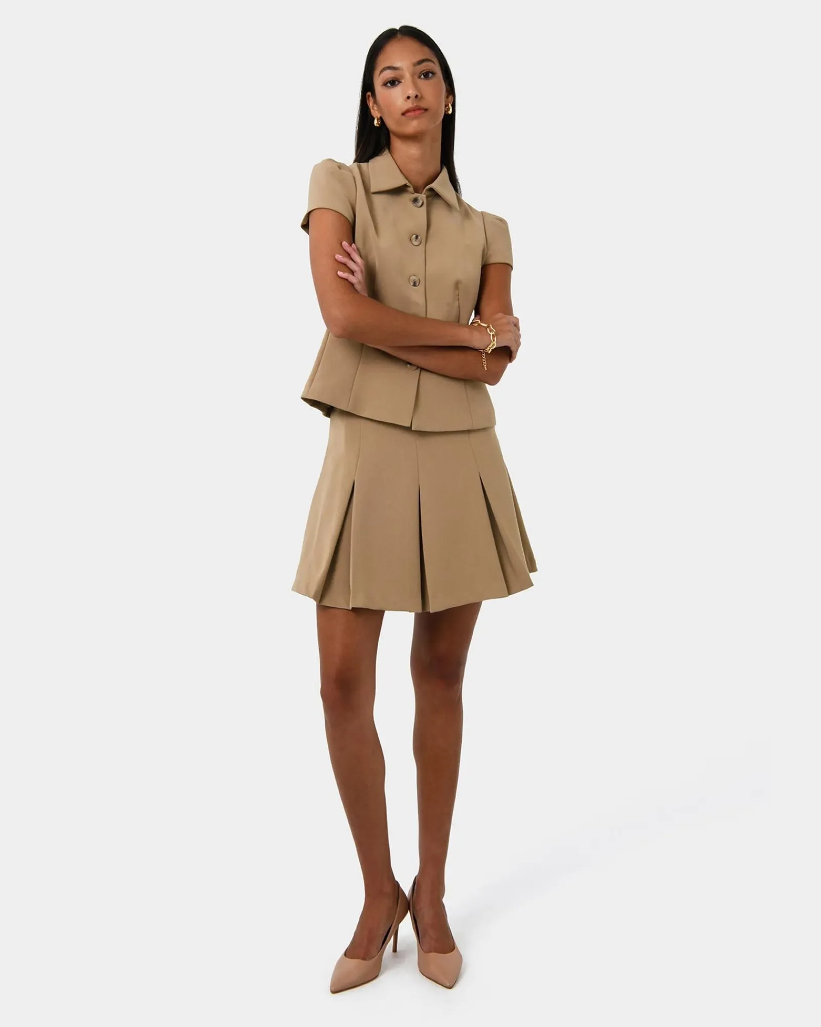 Forcast Ace Pleated Skirt* Mini Skirts|Work Skirts