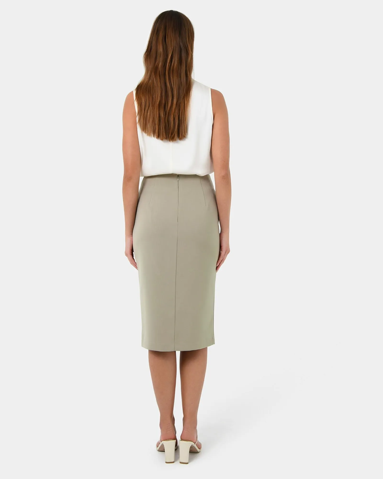 Forcast Ace Side Button Skirt* Midi & Maxi Skirts|Work Skirts