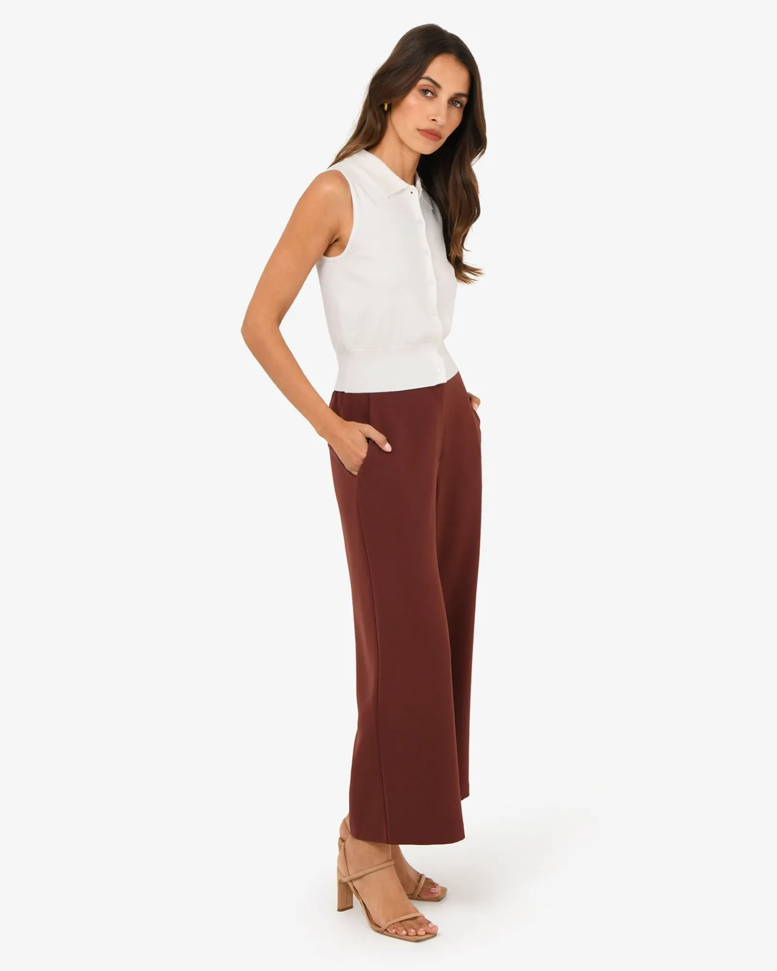 Forcast Ace Wide Leg Culotte* Cropped Pants|High-Waisted Pants