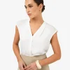 Forcast Adelaide V-neck Cap Sleeve Top* T-Shirts & Tops|Work Tops