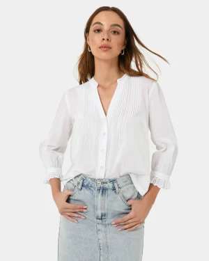 Forcast Akira Vneck Embroidery Blouse* T-Shirts & Tops|Long Sleeve Tops