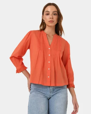 Forcast Akira Vneck Embroidery Blouse* Long Sleeve Tops|Shirts & Blouses