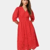 Forcast Ali Embroidered Dress* Conscious|Midi Dresses