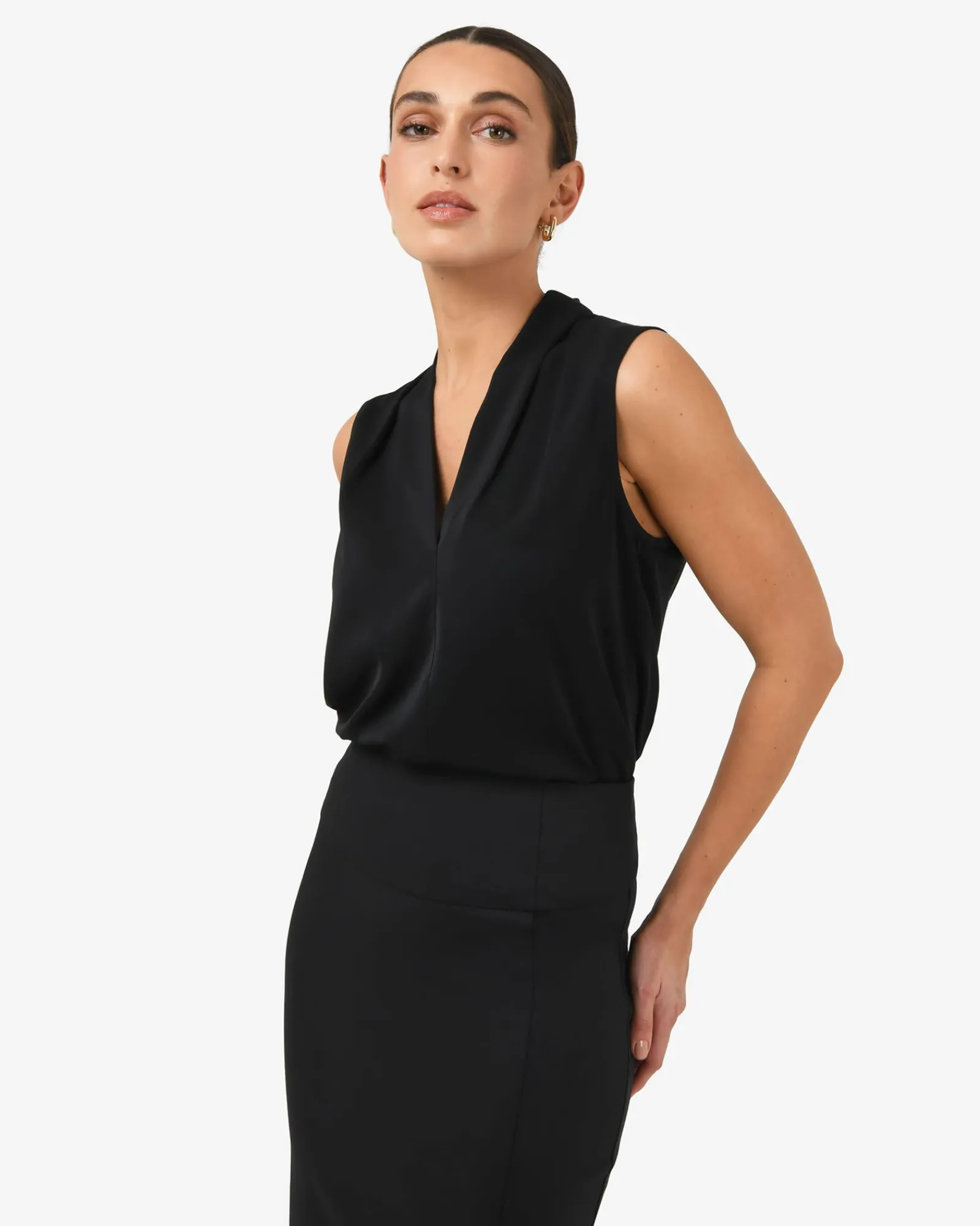 Forcast Alivia 2 V-neck Top* T-Shirts & Tops|Work Tops