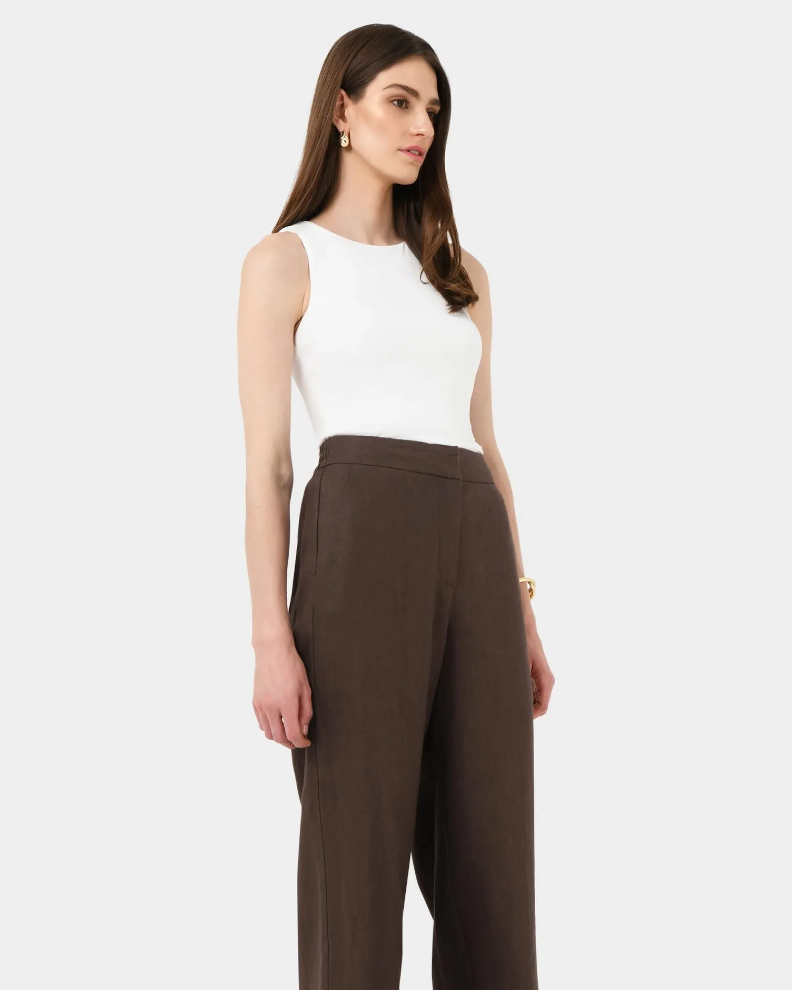 Forcast Ami Wide Leg Linen Pants* Conscious|High-Waisted Pants