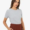 Forcast Anita Short Sleeve Cable Knit* T-Shirts & Tops|Work Tops