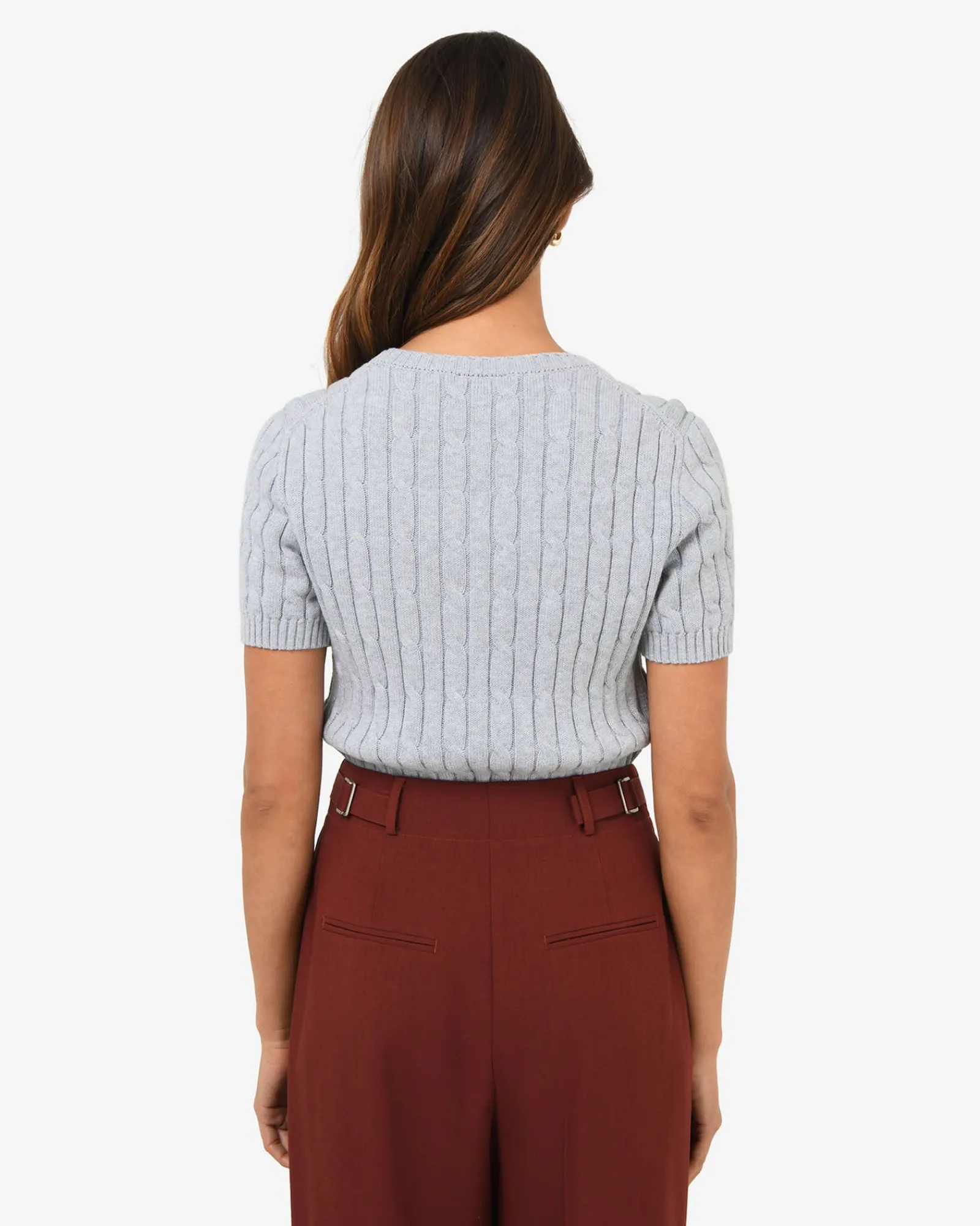 Forcast Anita Short Sleeve Cable Knit* T-Shirts & Tops|Work Tops