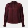 Forcast Anna Pleated Satin Blouse* Long Sleeve Tops|Shirts & Blouses