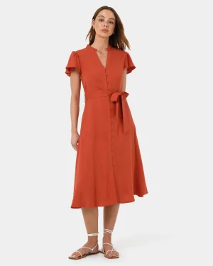 Forcast Anne Linen Midi Dress* Midi Dresses|Midi Dresses