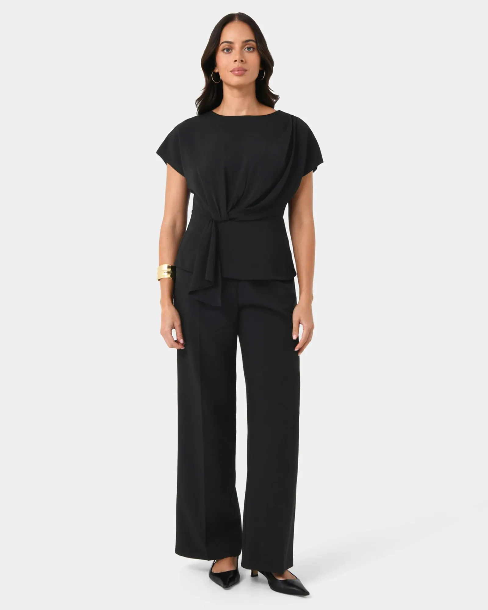 Forcast Athena Draped Top* T-Shirts & Tops|Work Tops