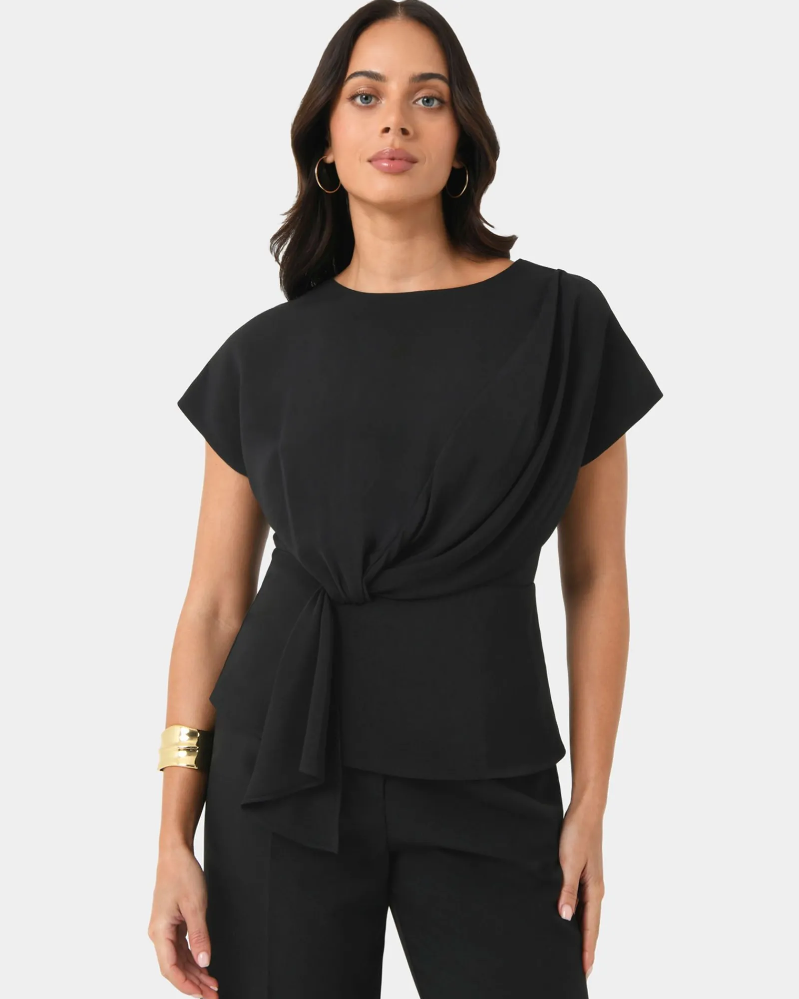 Forcast Athena Draped Top* T-Shirts & Tops|Work Tops