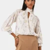 Forcast Aurae Floral Tie Blouse* T-Shirts & Tops|Long Sleeve Tops