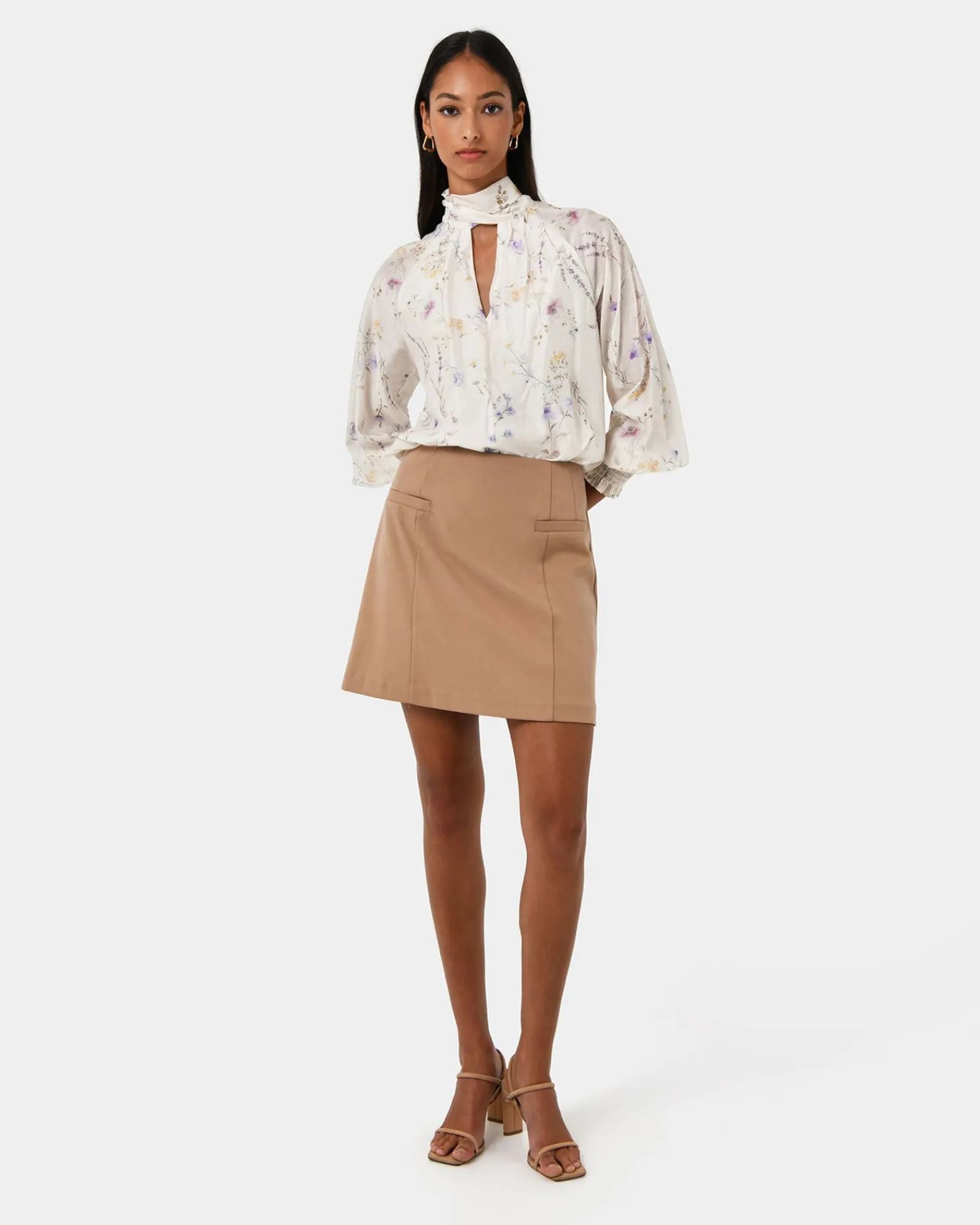Forcast Aurae Floral Tie Blouse* T-Shirts & Tops|Long Sleeve Tops