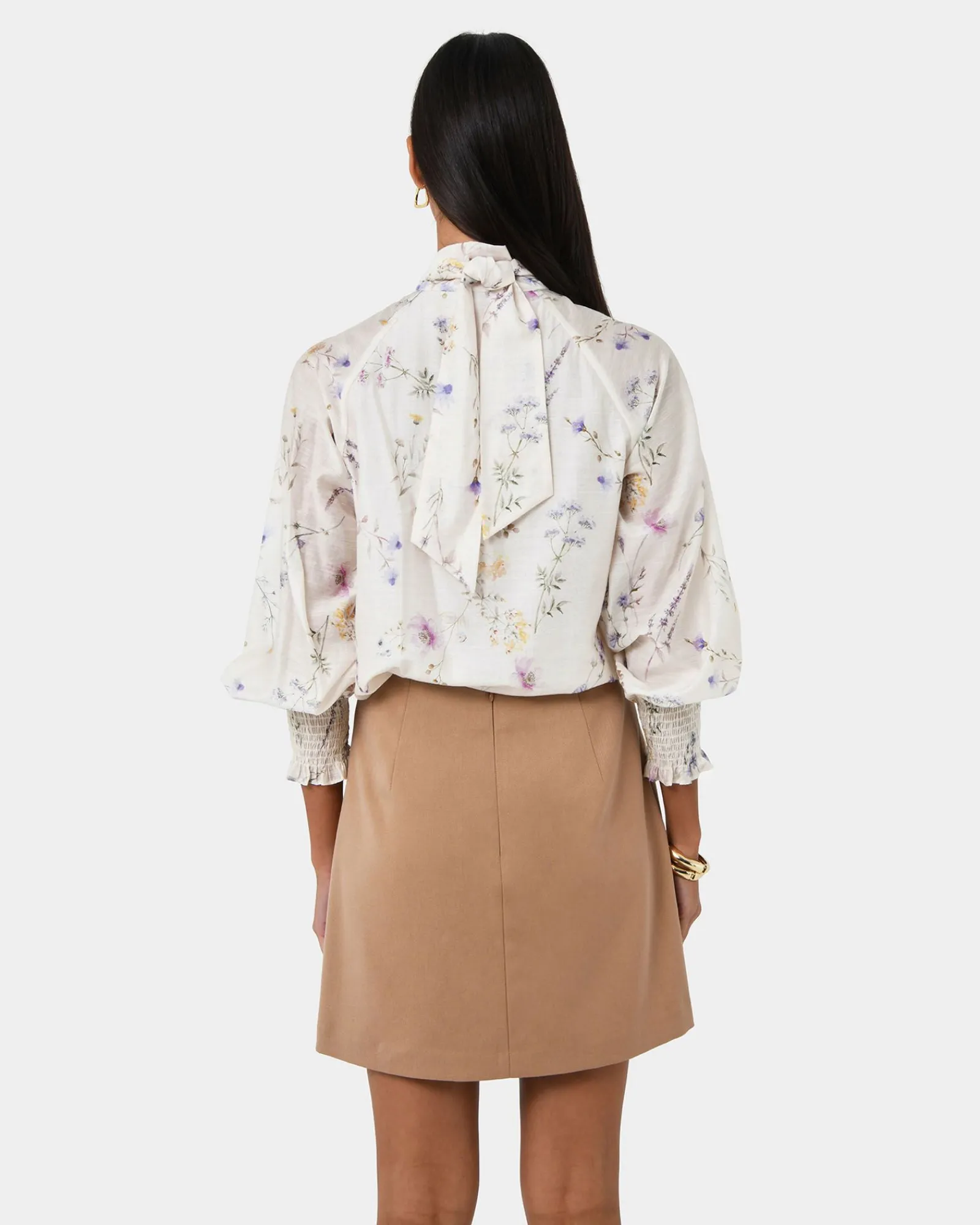Forcast Aurae Floral Tie Blouse* T-Shirts & Tops|Long Sleeve Tops