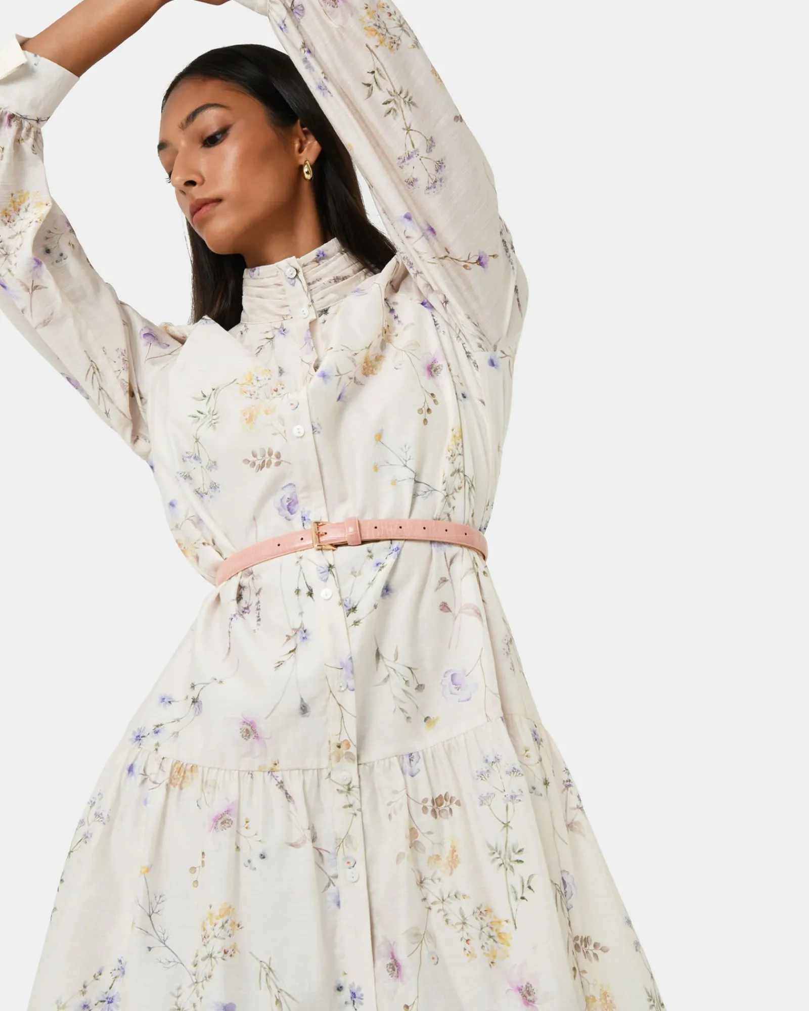 Forcast Aurae Floral Tiered Dress* Mini Dresses|Mini Dresses