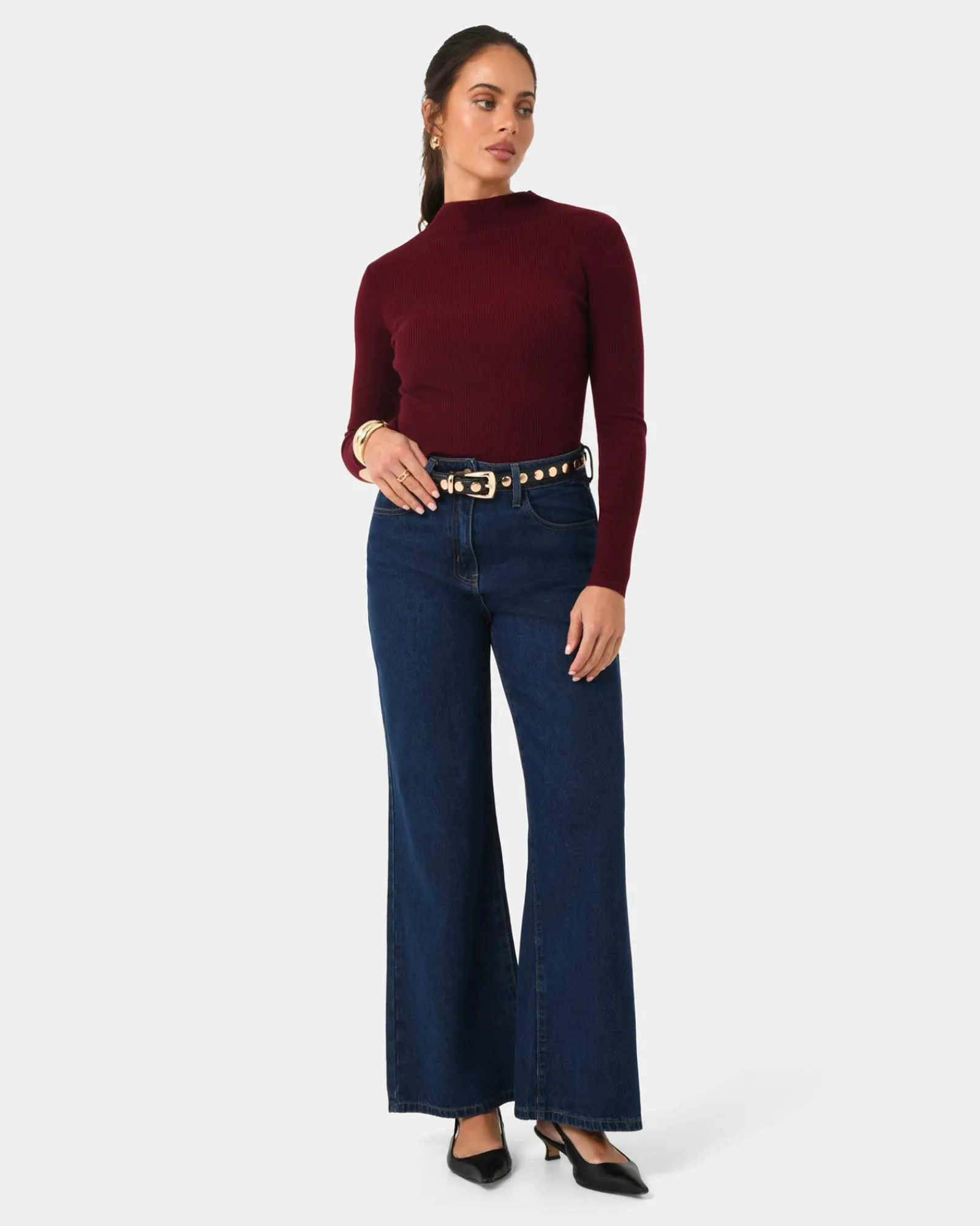 Forcast Avelyn Mock Neck Knit* Long Sleeve Tops|Work Tops