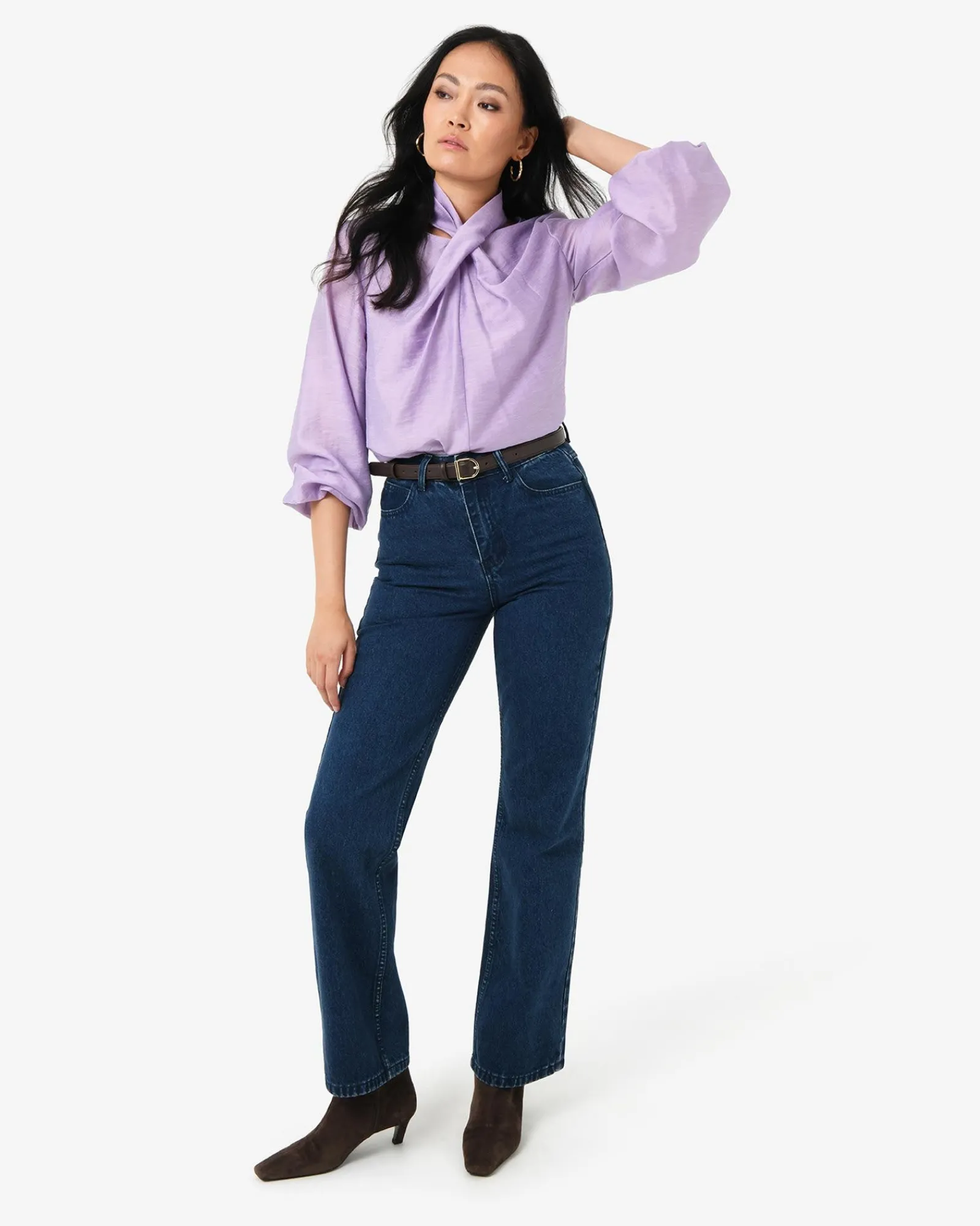 Forcast Bellini Twist Neck Blouse* Long Sleeve Tops|Shirts & Blouses