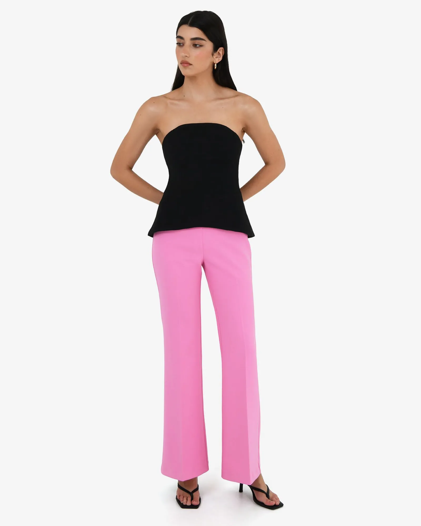 Forcast Belmore Crepe Flared Pants* High-Waisted Pants|Work Pants