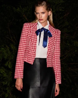 Forcast Bennet Houndstooth Crop Blazer* Jackets & Blazers|Work Jackets