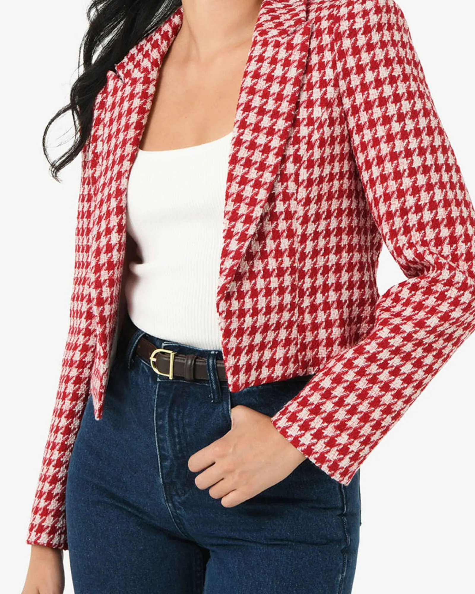 Forcast Bennet Houndstooth Crop Blazer* Jackets & Blazers|Work Jackets