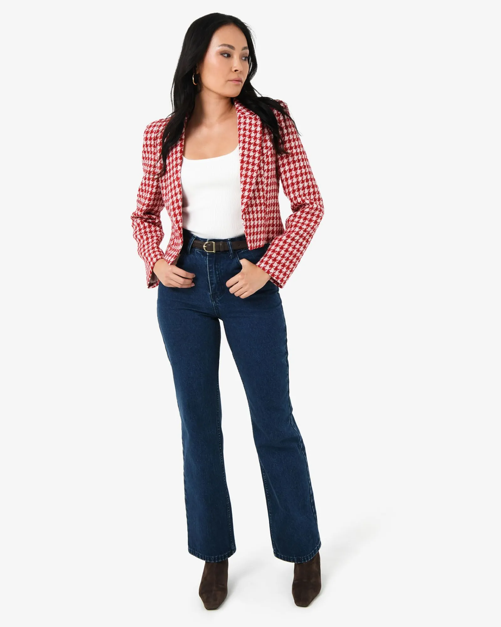 Forcast Bennet Houndstooth Crop Blazer* Jackets & Blazers|Work Jackets