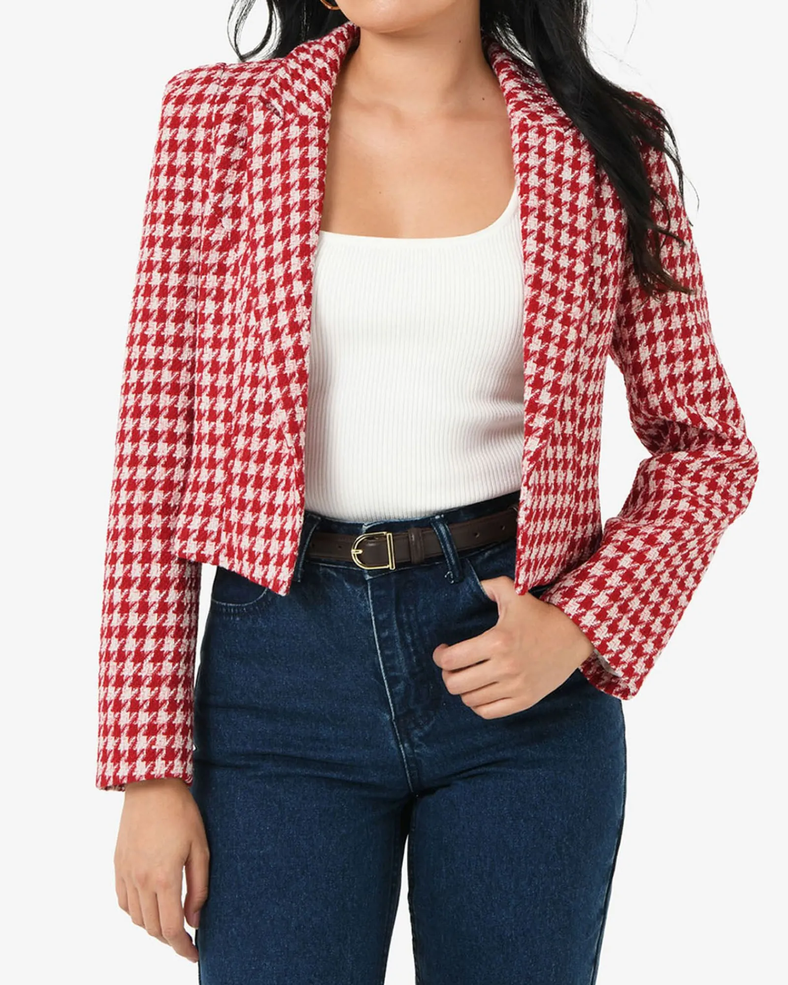 Forcast Bennet Houndstooth Crop Blazer* Jackets & Blazers|Work Jackets