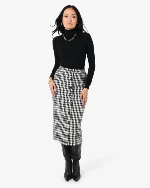 Forcast Bennet Houndstooth Midi Skirt* Midi & Maxi Skirts|Work Skirts