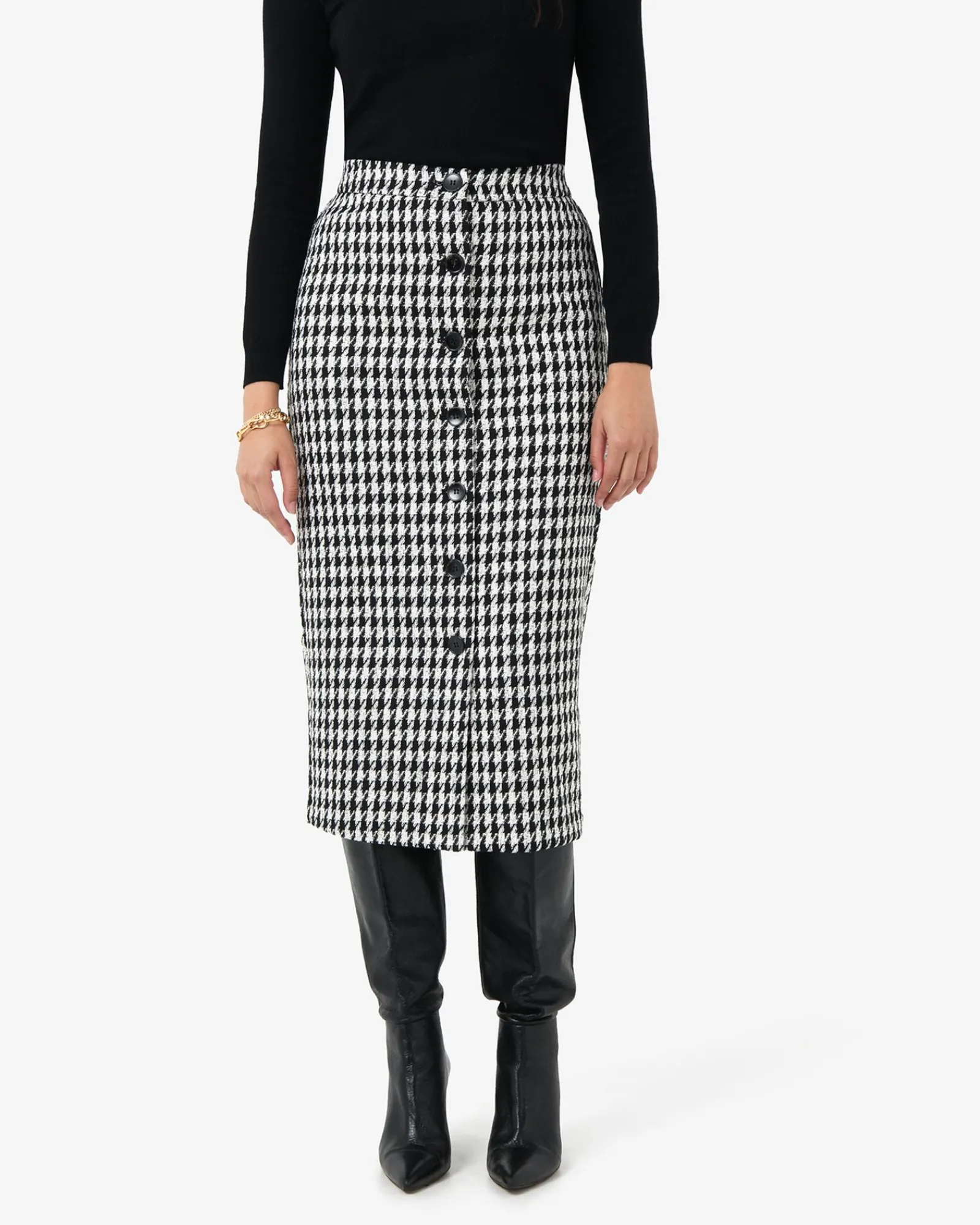 Forcast Bennet Houndstooth Midi Skirt* Midi & Maxi Skirts|Work Skirts