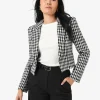 Forcast Bennet Houndstooth Crop Blazer* Jackets & Blazers|Matching Sets