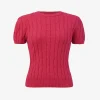 Forcast Berry Puff Sleeve Cable Knit* T-Shirts & Tops|Work Tops
