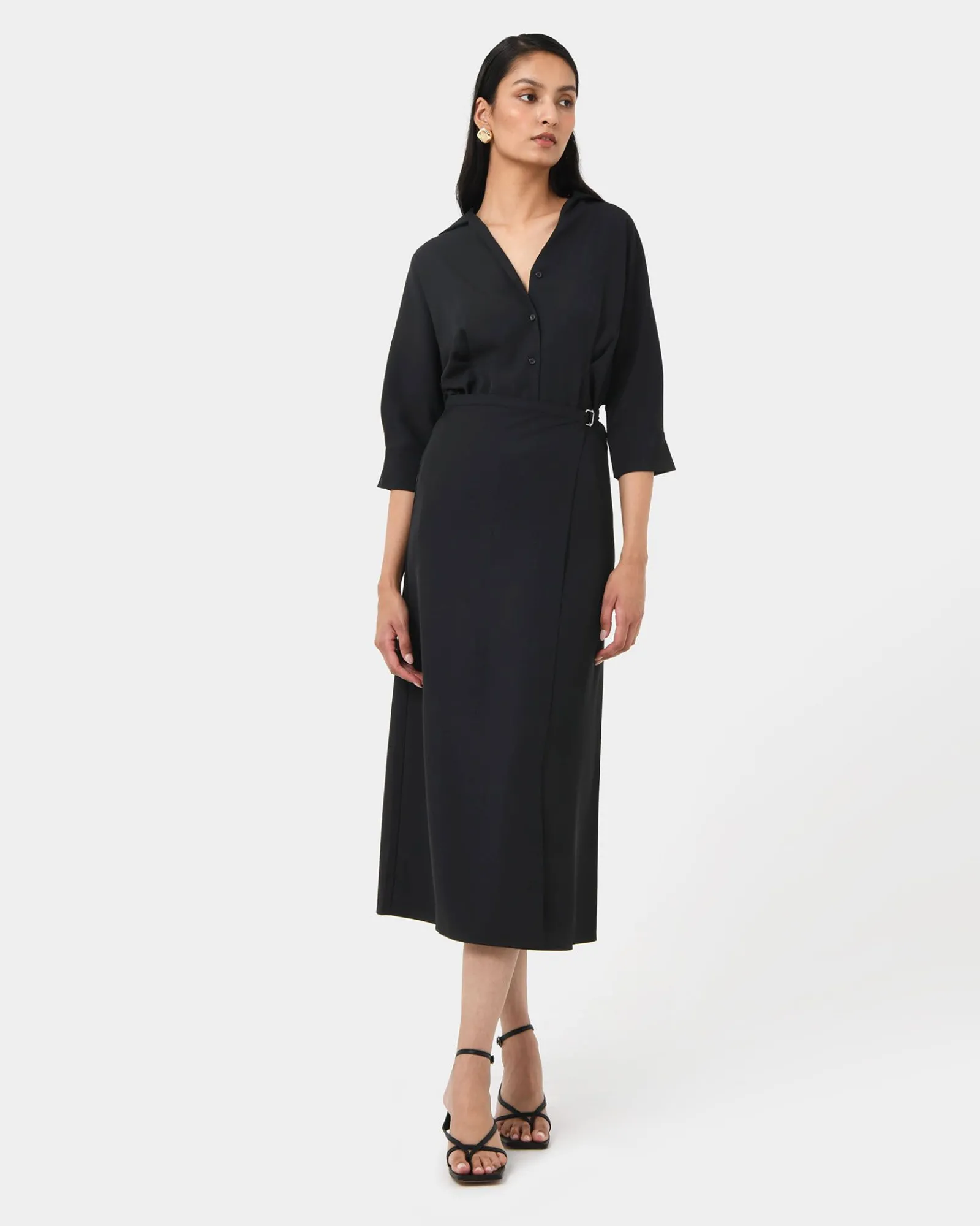 Forcast Betty Wrap Tie Dress* Midi Dresses|Midi Dresses
