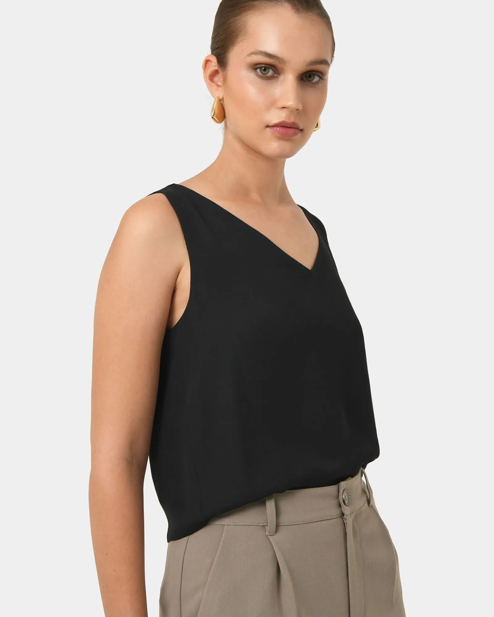 Forcast Blair V-neck Crop Top* T-Shirts & Tops|Work Tops