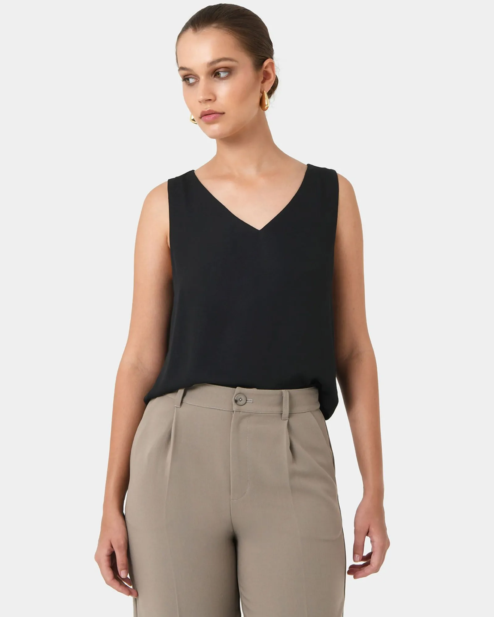 Forcast Blair V-neck Crop Top* T-Shirts & Tops|Work Tops