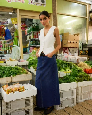 Forcast Bondi Denim Column Skirt* Midi & Maxi Skirts|Work Skirts