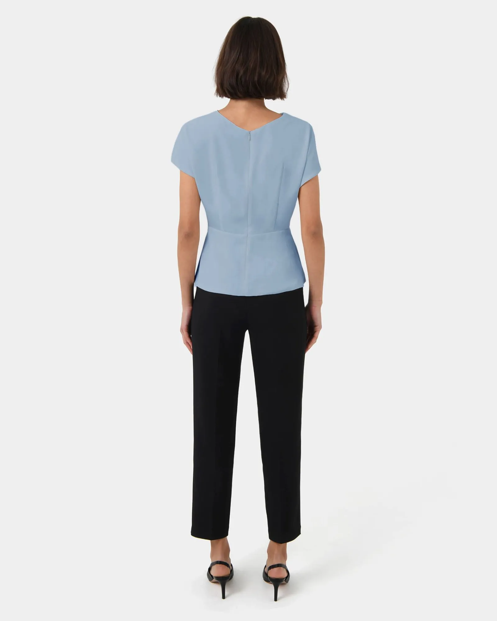 Forcast Bonnie Gathered Peplum Top* T-Shirts & Tops|Work Tops