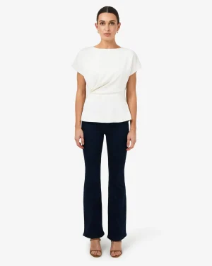 Forcast Bonnie Gathered Peplum Top* T-Shirts & Tops|Work Tops