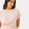 Forcast Bonnie Gathered Peplum Top* T-Shirts & Tops|Work Tops