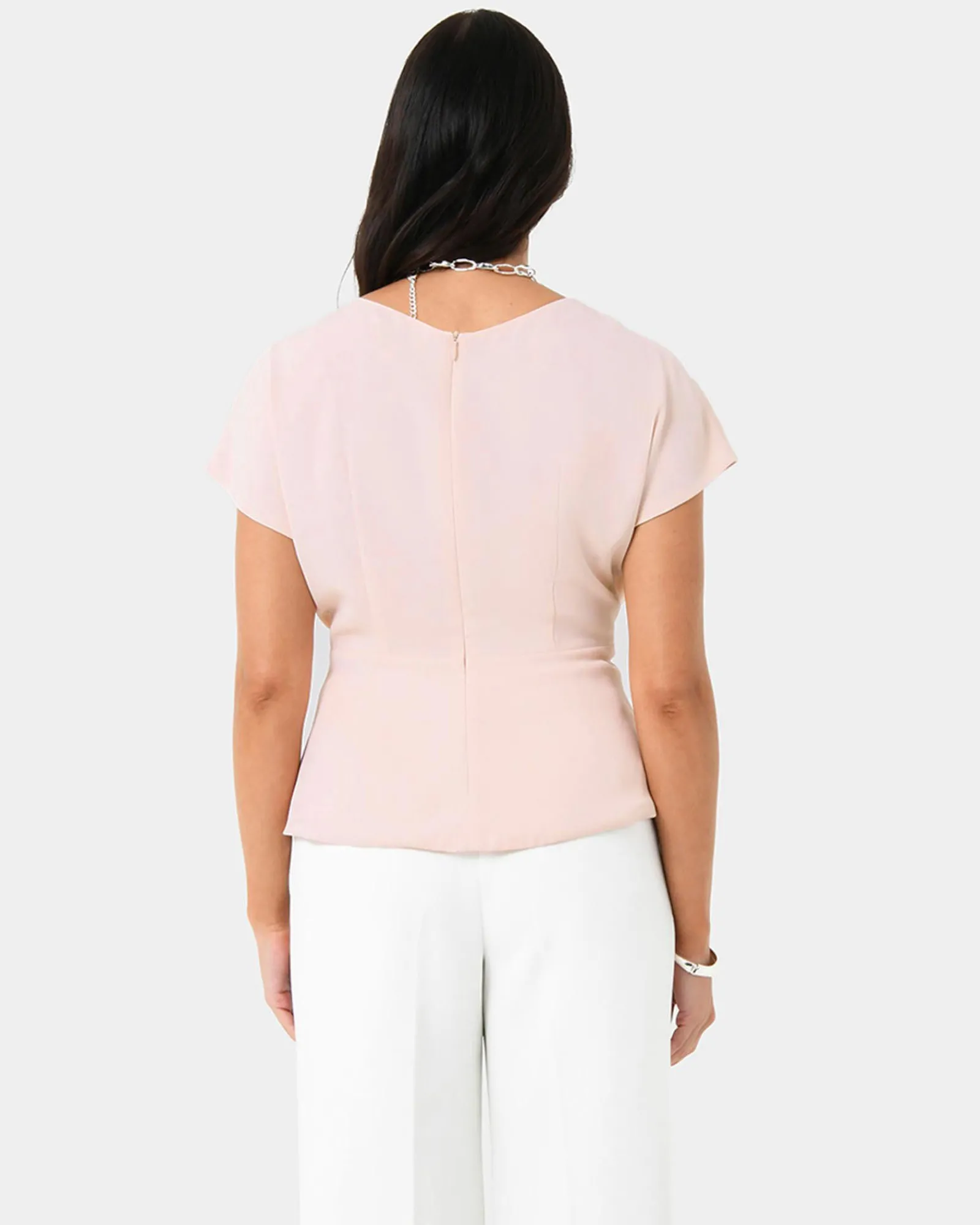 Forcast Bonnie Gathered Peplum Top* T-Shirts & Tops|Work Tops