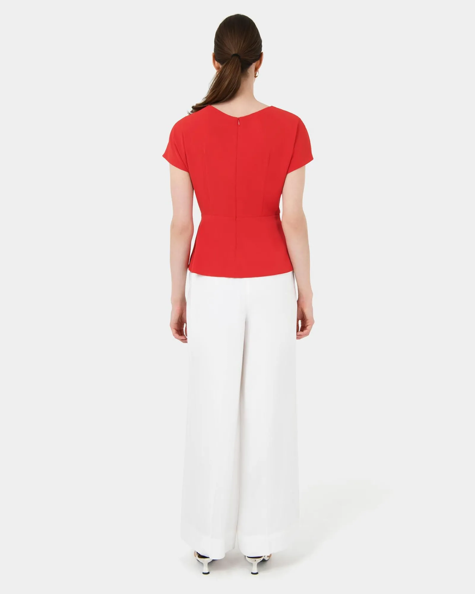 Forcast Bonnie Gathe Peplum Top* T-Shirts & Tops|Work Tops