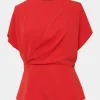 Forcast Bonnie Gathe Peplum Top* T-Shirts & Tops|Work Tops