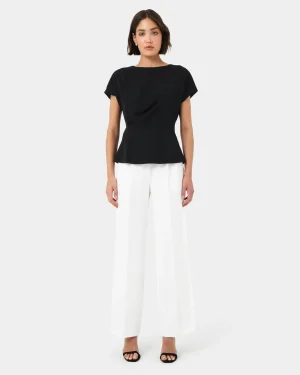 Forcast Bonnie Gathered Peplum Top* T-Shirts & Tops|Work Tops