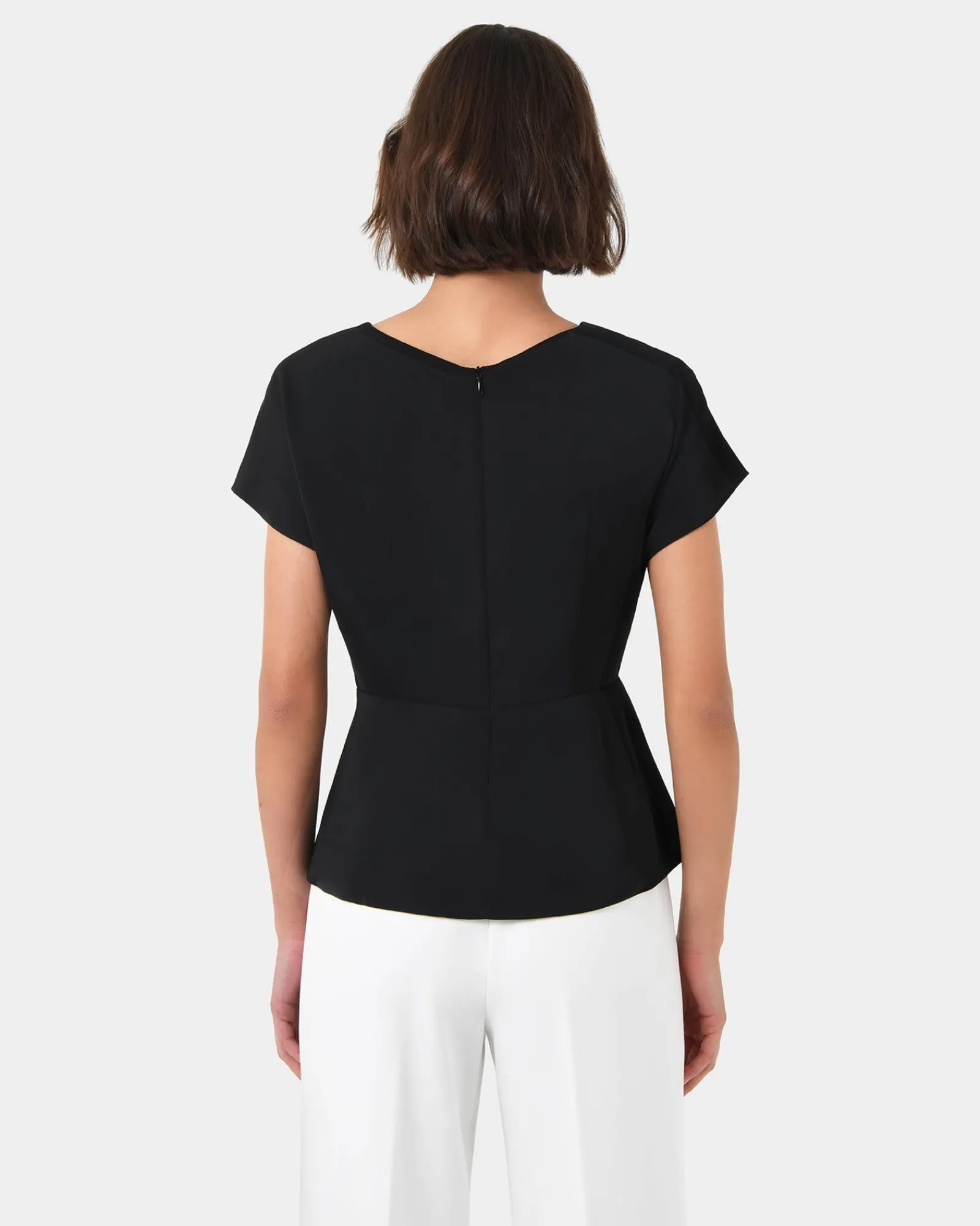 Forcast Bonnie Gathered Peplum Top* T-Shirts & Tops|Work Tops