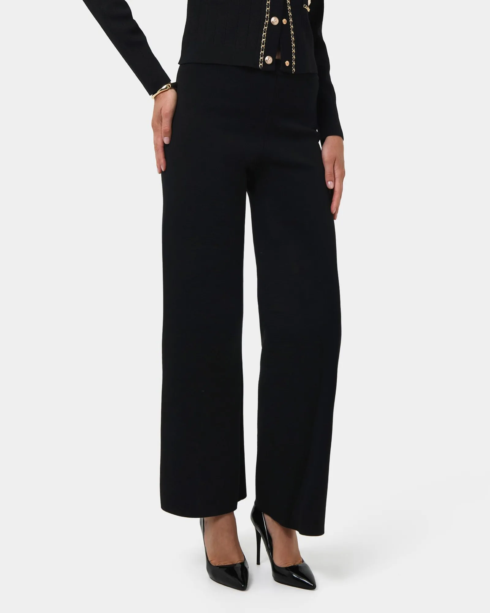 Forcast Brianna Wide Leg Knit Pants* High-Waisted Pants|Wide-Leg Pants