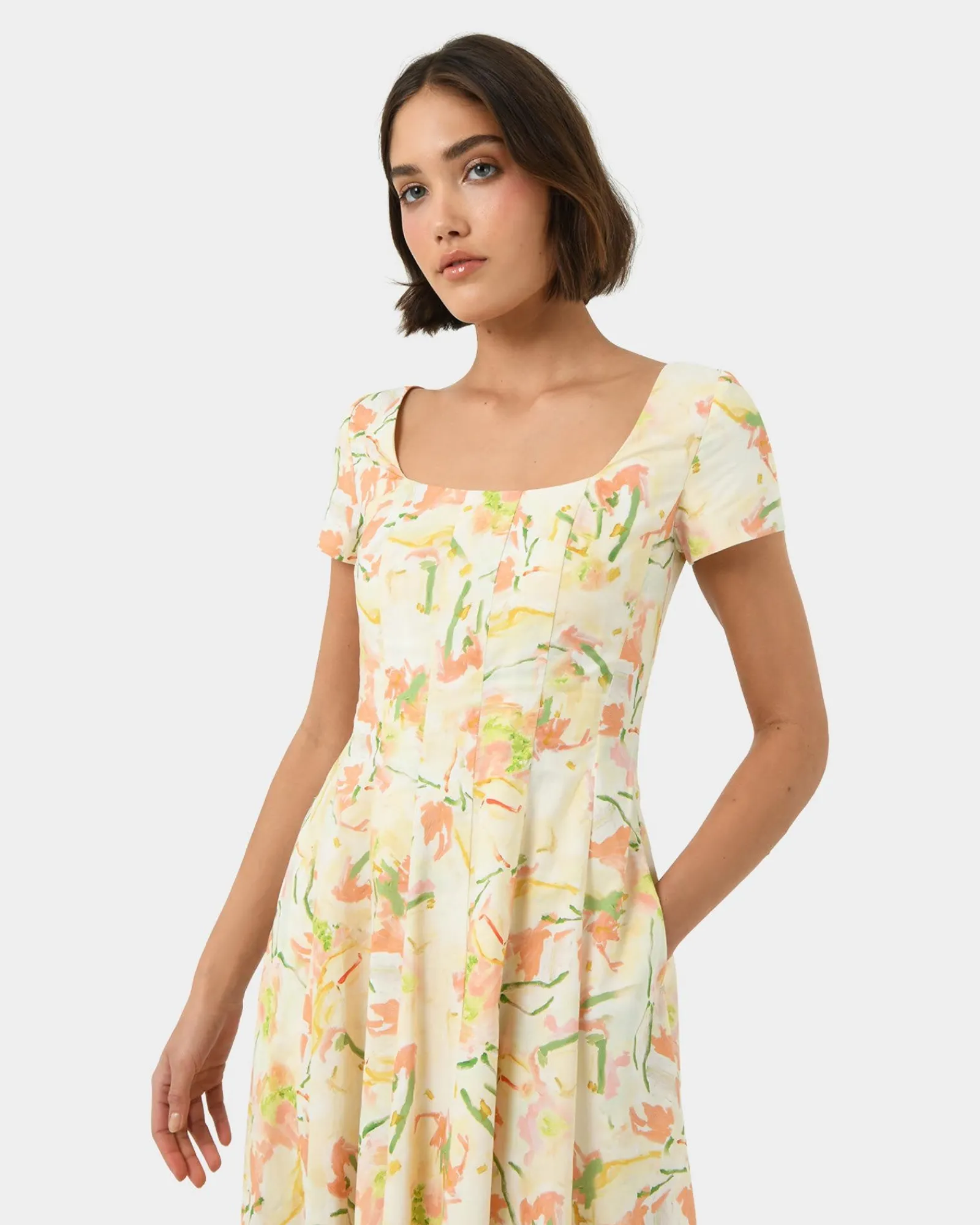 Forcast Brielle Floral Dress* Conscious|Midi Dresses