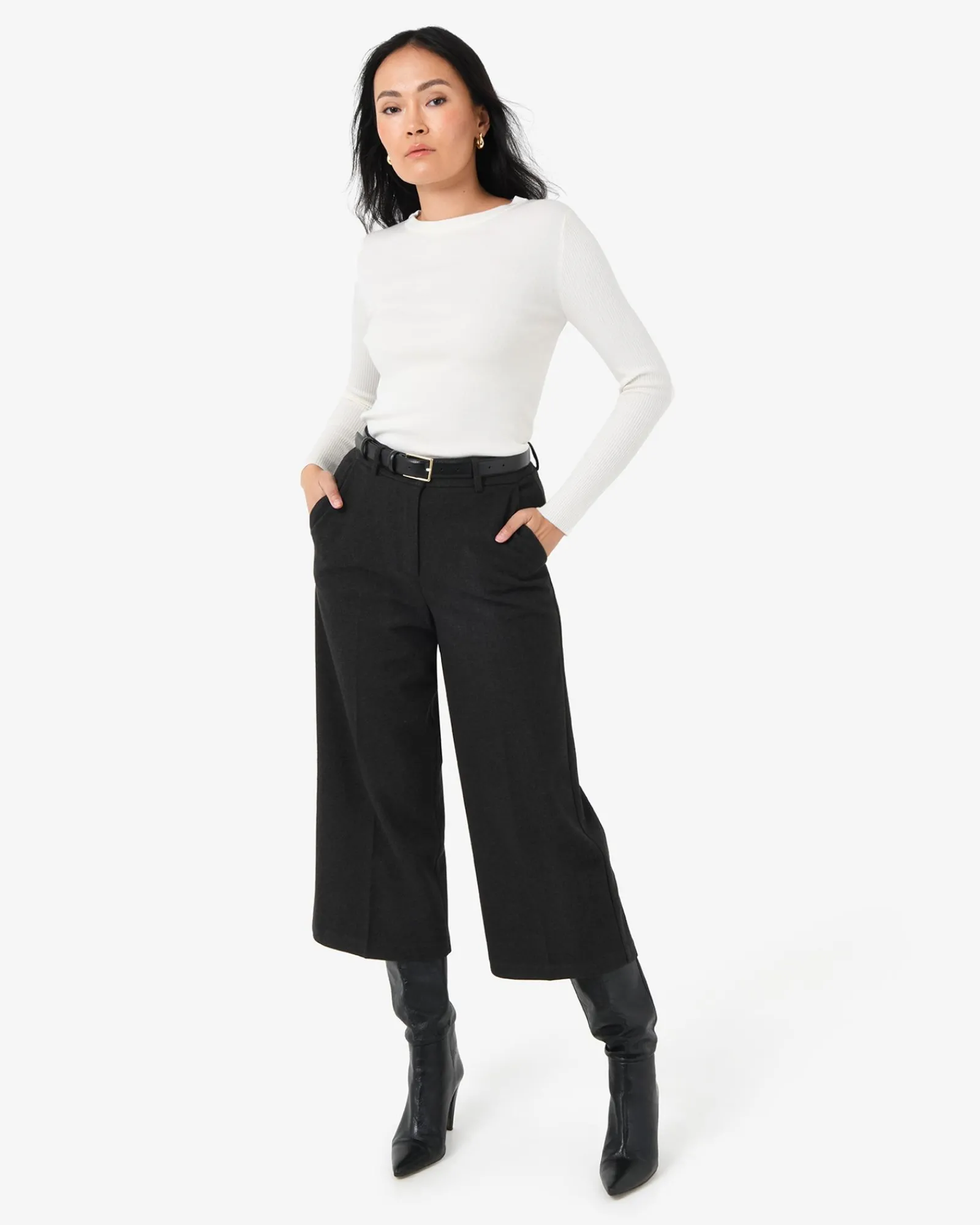 Forcast Brighton Wide Leg Culottes* Cropped Pants|High-Waisted Pants