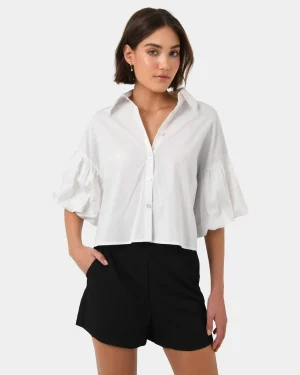 Forcast Cali Puff Sleeve Crop Shirt* T-Shirts & Tops|Shirts & Blouses