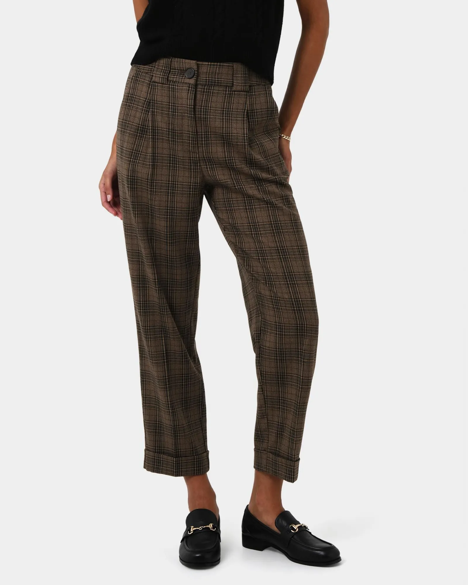 Forcast Candice Straight Leg Pants* Cropped Pants|High-Waisted Pants
