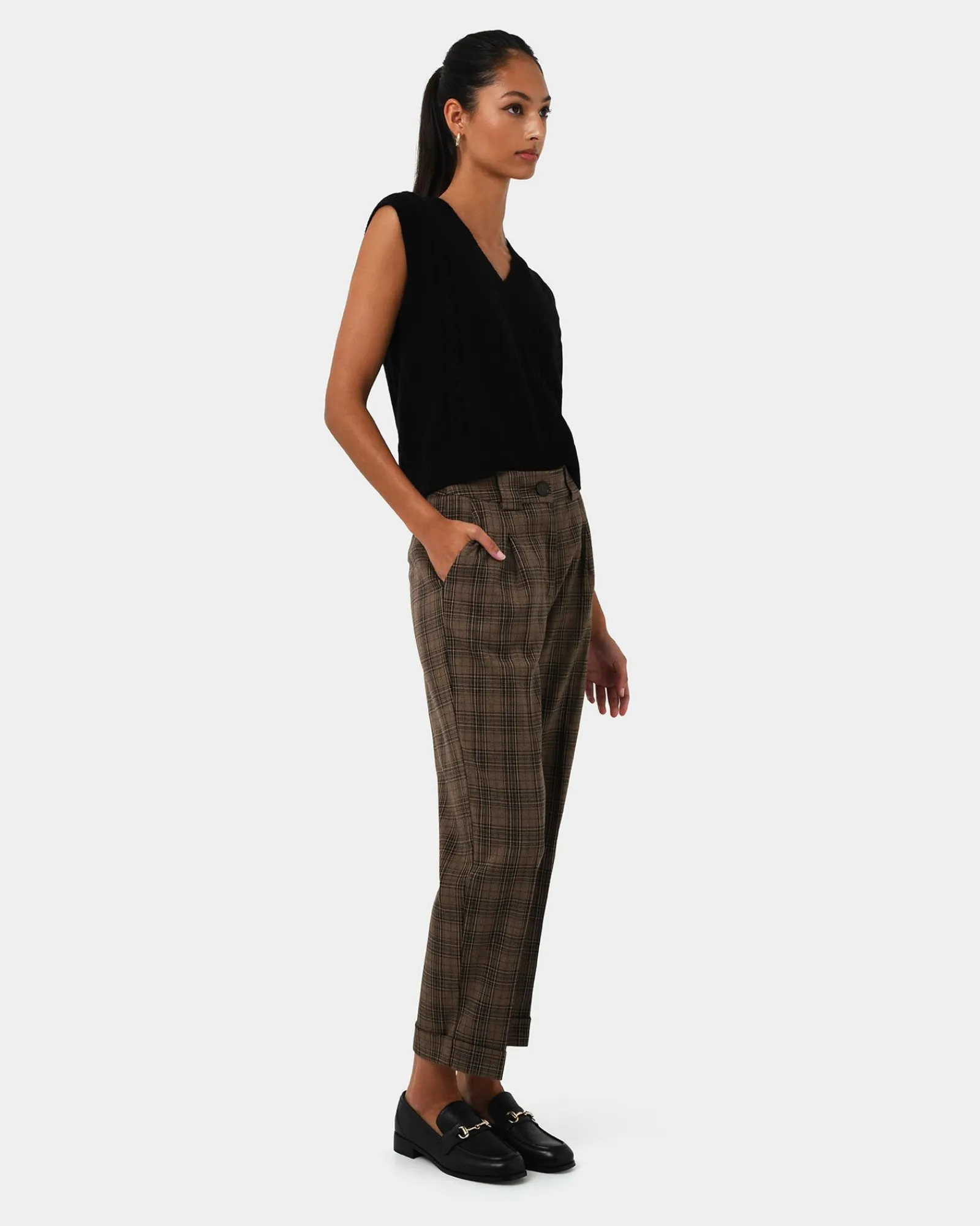 Forcast Candice Straight Leg Pants* Cropped Pants|High-Waisted Pants