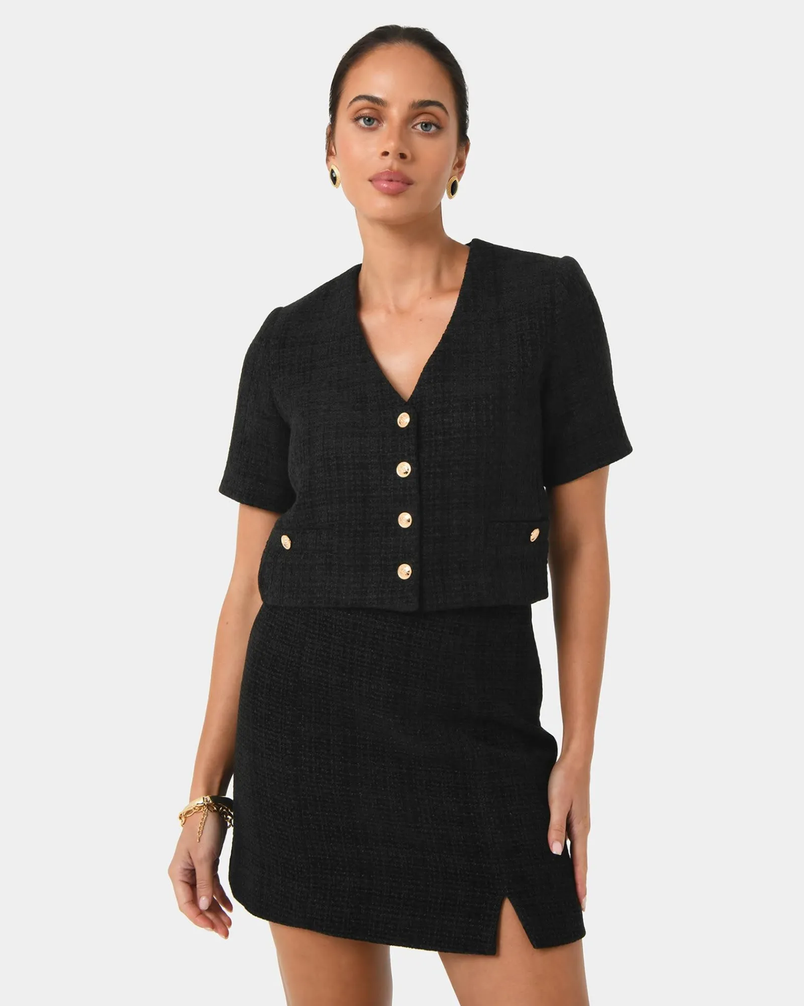 Forcast Carmen Tweed A-line Skirt* Mini Skirts|Work Skirts